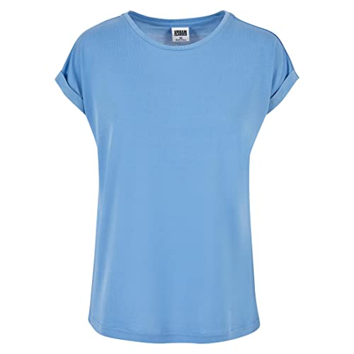 Urban Classics Damski kombinezon damski, krótki kombinezon z wiskozy, jednoczęściowy, z paskiem z wiskozy, rozmiary XS-XL, niebieski poziomy., L