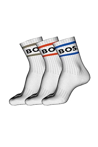 BOSS Męskie skarpety sportowe, skarpety tenisowe Crew Socks Finest Soft Cotton 3 pary, naturalny, 46 EU
