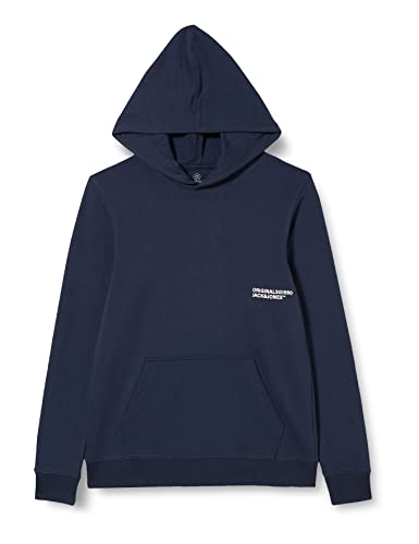 JACK&JONES JUNIOR Bluza chłopięca Jorworld bluza z kapturem Jnr, Marynarka marynarska, 152 cm