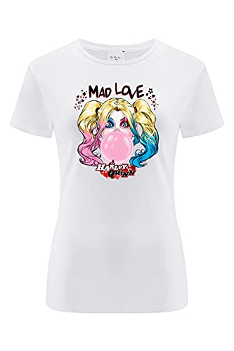 ERT GROUP Oryginalna i oficjalnie licencjonowana przez DC biała koszulka damska, wzór Harley Quinn 001, nadruk jednostronny, rozmiar M