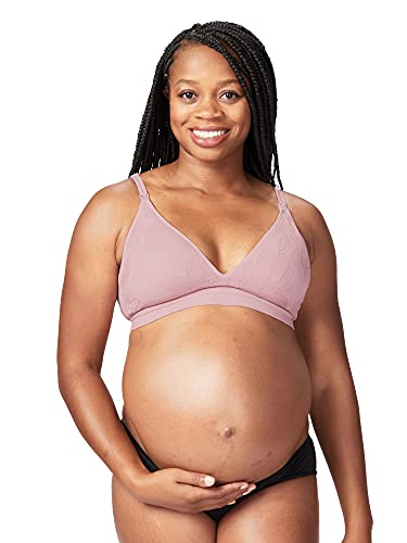 Cake Maternity Piegi biustonosz do karmienia piersią z recyklingu, bez fiszbin, bez fiszbin (do miseczek B-E), Fiołkoworóżowy, XL