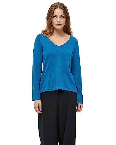 Peppercorn Damski sweter z dzianiny Tana z dekoltem w serek, raglanowy sweter z długim rękawem, niebieski Imperial, S, Imperial Blue, S