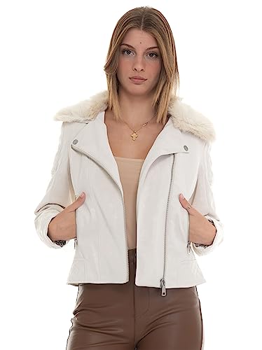 Guess Damska kurtka Olivia ze sztucznej skóry, Milk, XL