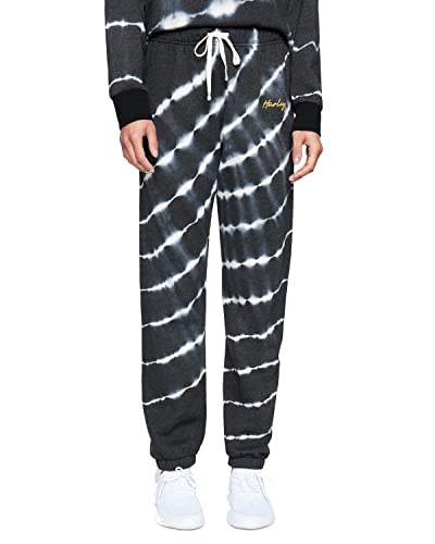 Hurley Spodnie damskie Tie Dye Fleece Jogger luźne, Wielokolorowy (Caviar Bleach Linear Tie Dye), XS
