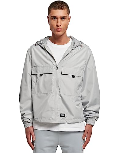 Urban Classics Męska kurtka Short Summer Jacket męska kurtka przejściowa z kieszeniami na piersi, dostępna w 2 kolorach, rozmiary S - 5XL, Lightassphalt, XL