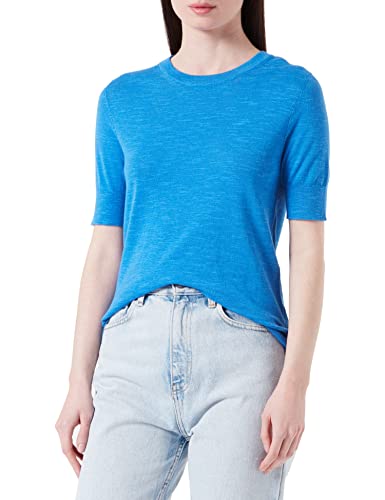 s.Oliver Sweter damski, z krótkim rękawem, niebieski, 46 (DE), niebieski, 46