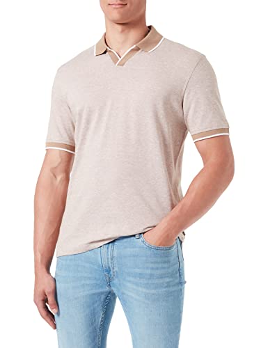 bugatti Męska koszula polo, beżowo-50-35108, regular, beżowy-50, 4XL