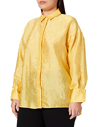 IPEKYOL Damska koszula oversize w biodrach, ŻÓŁTY, 40