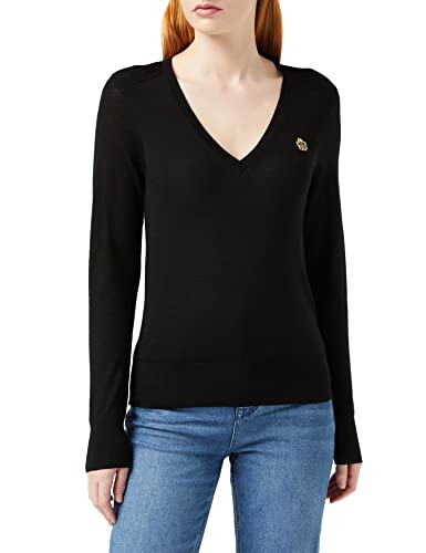 Ted Baker Damski sweter Wmk-abiygal-Merino Edit z dekoltem w serek, Czarny, 40