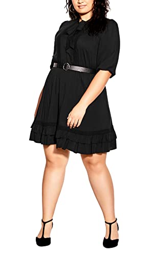 CITY CHIC Sukienka Plus Size Precious E/S, w kolorze czarnym, rozmiar 16, Czarny, 42-Plus