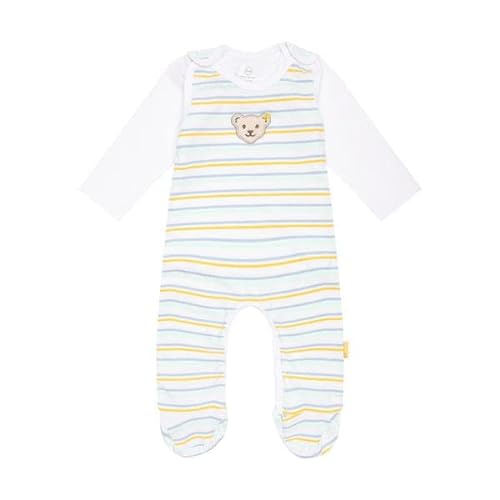 Steiff Zestaw śpioszki + koszulka z długim rękawem piżama dla małych dzieci, Bright White, 86 cm