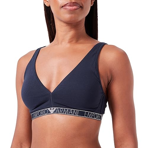 Emporio Armani Damski biustonosz z wyjmowanymi wkładkami i logo Essential Studs, morski, S
