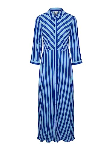 YAS Sukienka damska YASSAVANNA, Surf The Web/Stripes:alaskan Blue, XL