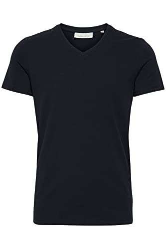 CASUAL FRIDAY Męski T-shirt Lincoln z dekoltem w serek, czarny, M