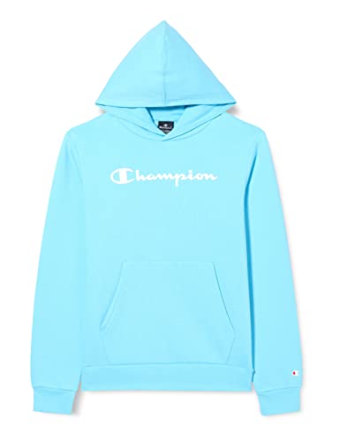 Champion Bluza chłopięca Legacy American Classics-Ultra Light Powerblend Fleece Logo Hooded, błękitny, 7-8 Lat