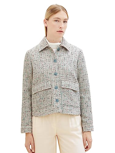 TOM TAILOR blezer damski, 33958 - Navy Teal Boucle, 42