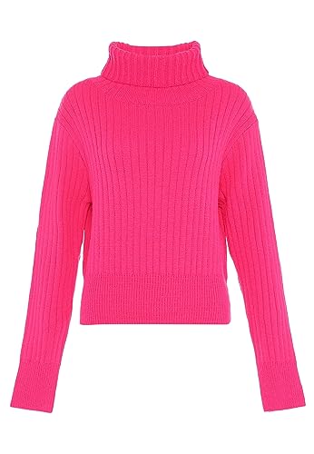 Libbi Blonda damski sweter z golfem w stylu Lazy, wąski sweter akrylowy, różowy, rozmiar M/L, Rosa, M