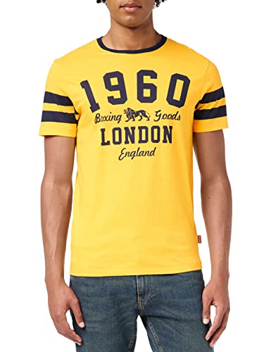 Lonsdale Męski T-shirt Walditch, żółty/granatowy., XXL