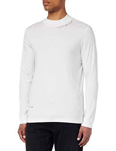 Tommy Hilfiger Koszulka męska Multi Placement Mock Ls Tee L/S, biały, 3XL