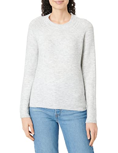 PIECES Damski sweter PCJULIANA LS O-Neck Knit NOOS BC, Light Grey Melange, XL