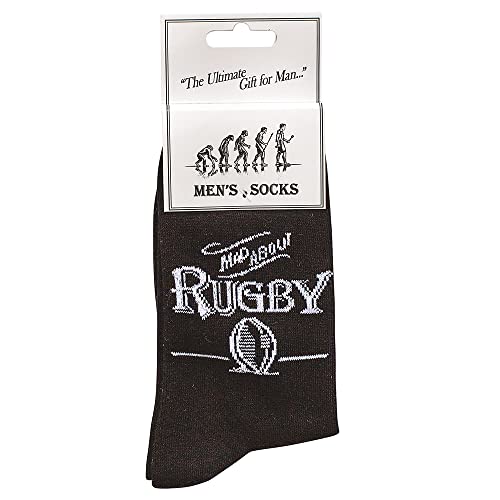 Ultimate Gift for Man Męskie skarpety rugby, czarne, jeden rozmiar, Czarny