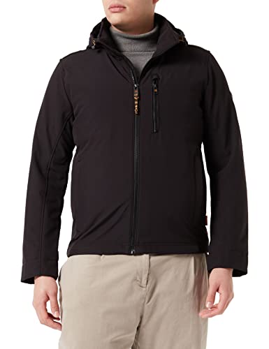 camel active Męska kurtka softshell z odpinanym kapturem, czarny, 58