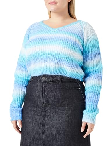 NALLY Damski sweter z dzianiny 12425239-NA02, turkusowy, wielokolorowy, XL/XXL, turkusowy wielokolorowy, XL-XXL