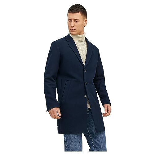 Bestseller A/S Męski płaszcz wełniany JJEMORRISON Wool Coat SN, Navy Blazer, M, granatowy blezer