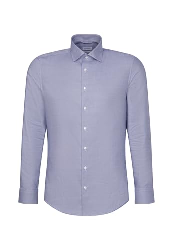 Seidensticker Męska koszula biznesowa – slim fit – łatwa do prasowania – kołnierz Kent – długi rękaw – 100% bawełna, niebieski, 40