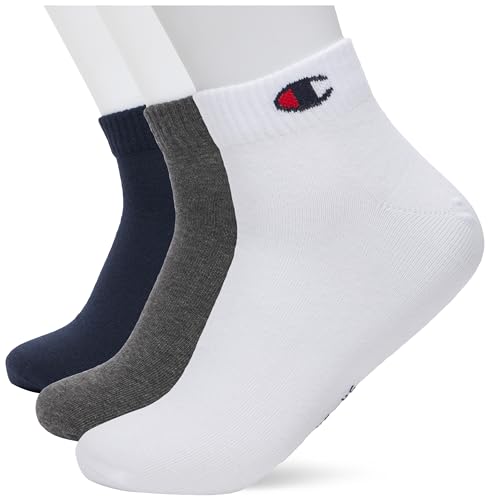Champion Core Skarpety 3PP Quarter, Niebieski (Marino), 39-42 EU (6-8 UK) Unisex - Dorosły -FW23, Blu (Marino), 39-42 EU