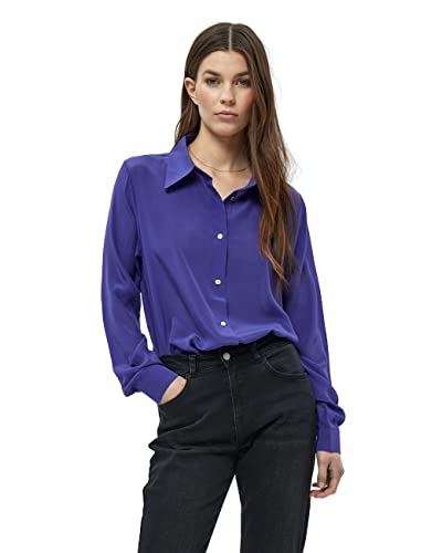 Minus Damska koszula Caty Silk 2, królewski niebieski, 6, Królewski błękit, 32