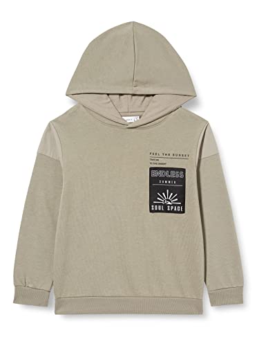 NAME IT Bluza chłopięca Nkmhagnus Ls Loose Sweat Unb, Dried Sage, 146-152