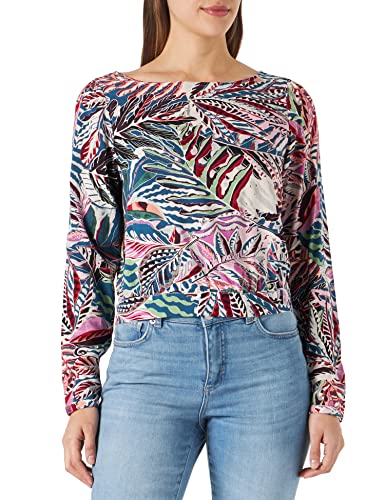 ONLY Women's Onlnova Life L/S RiRi TOP PTM Shirt, Green Tea/AOP:323 Electric Leaf, L
