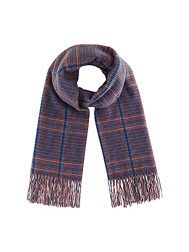 TOM TAILOR Szalik damski, 32427 – granatowy pomarańczowy (Navy Orange Check Woven), jeden rozmiar