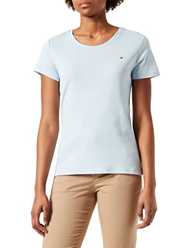 Tommy Hilfiger Damska koszulka bez rękawów Slim Round-nk Ss dla niemowląt i małych dzieci, Niebieski bryzowy, S