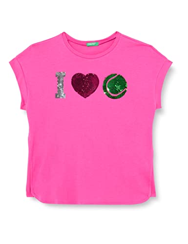 United Colors of Benetton Koszulka dziewczęca 3096c10aq, fuksja 1y8, 170 cm, Fuksja 1y8, 170