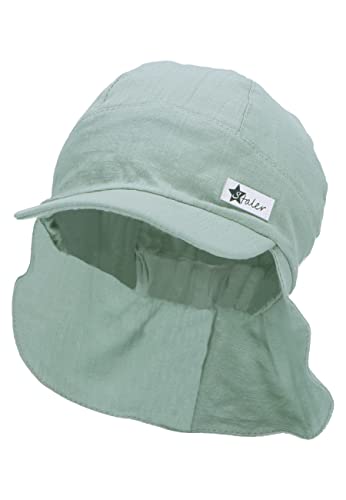 Sterntaler Unisex dziecięcy parasol, lniana czapka dziecięca, zielona, normalna, zielony, 43