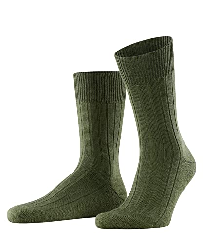 FALKE Mężczyźni Skarpety Teppich Im Schuh M SO Wełna Merynosa jednokolorowe 1 Para, Zielony (Herb 7754), 39-40
