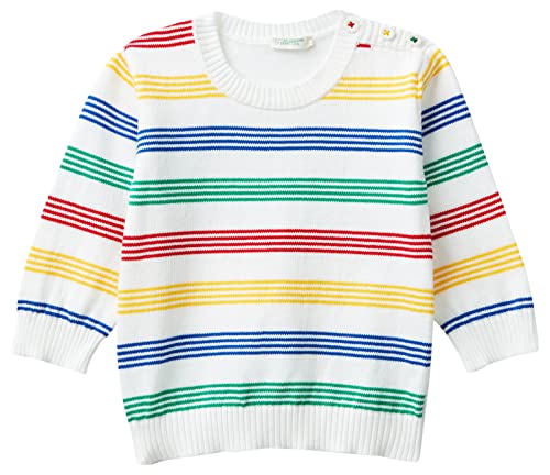 United Colors of Benetton Koszulka G/C M/L 1098b100h Unisex Bluza dziecięca (1 opakowanie), Biały wzór 901, 50