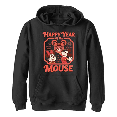 Disney Chłopięca bluza z kapturem Happy Mouse Y, czarny, M