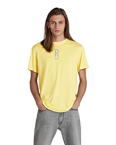 G-STAR RAW Męski t-shirt Lash Back Gr R T, Żółty (Lemonade 336-504), XS