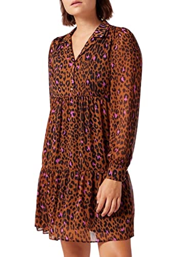 Naf Naf R2 Sukienka, LEOFLUO Płowa, 42 Kobiety, Lewonik płowy, 40