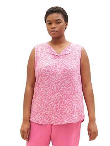 TOM TAILOR Damski bluzka plussize 1035965, 31745 - Pink Geo Design, 44 Duże rozmiary