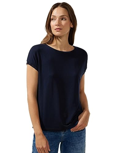 Street One Damska koszulka z haftem, Deep Blue, 38