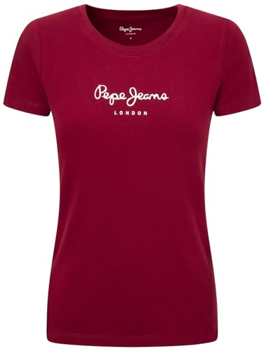Pepe Jeans Koszulka damska New Virginia Ss N, Czerwony (bordowy), S