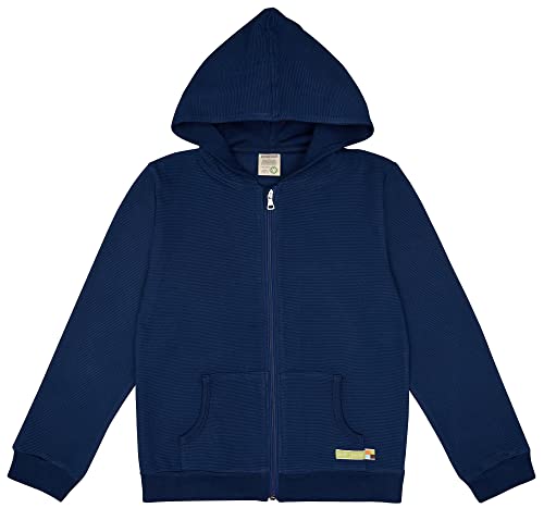 loud + proud Kurtka dziecięca, prążkowana, uniseks, certyfikat GOTS, ultramaryna, 110/116, Ultramaryna, 110-116