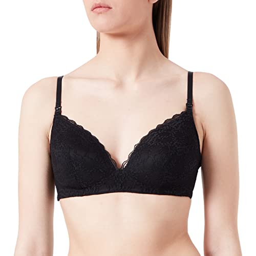 Women'secret Biustonosz Maternity, Trójkąt, Wypełnienie, Koronka, Czarny, 100B