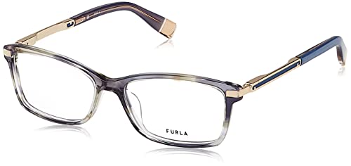 Furla Okulary damskie, Dwukolorowy niebieski pasek, 53