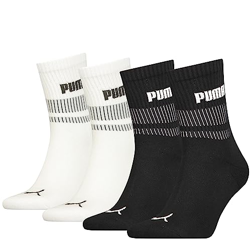 PUMA Krótkie skarpety unisex (4 sztuki), czarny/biały, 43-46 EU