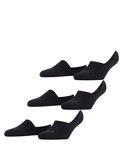 FALKE Kobiety Stopki Step High Cut 3-Pack W IN Zrównoważona Bawełna niewidoczne jednokolorowe 3 Pak, Czarny (Black 3000), 41-42